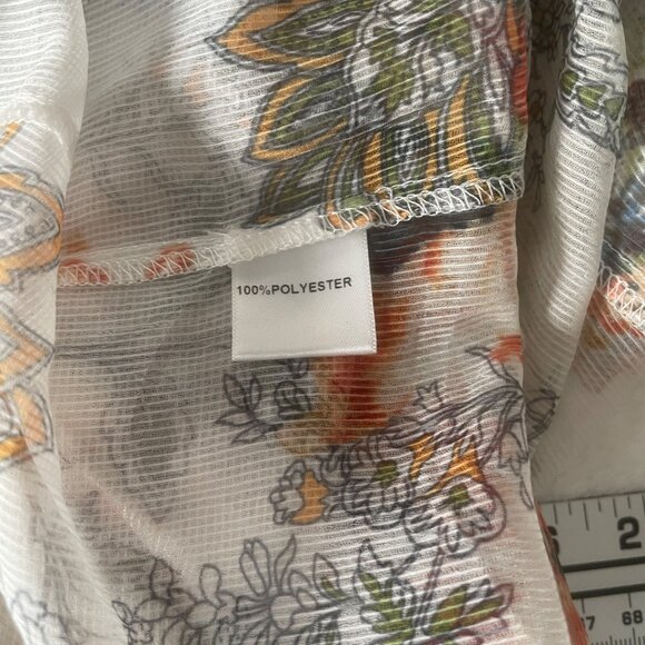 Alberto Makali Floral Sheer Long Dress Lace Trim Bell Sleeves Peasant Boho M - Picture 4 of 16